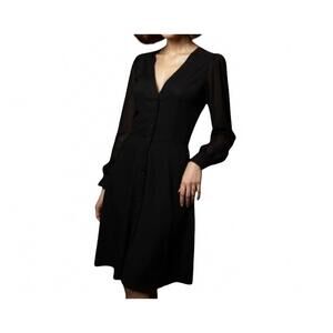 NEW MICHAEL KORS elegant button-down midi dress in black